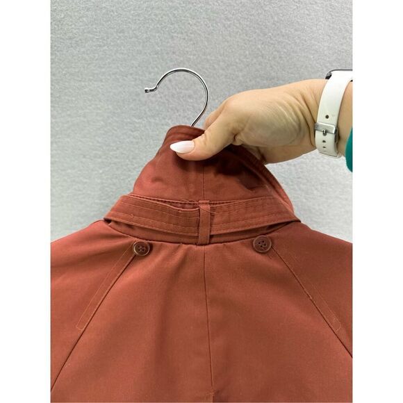 Vintage Junior Gallery Women Brown Cotton Blend Button Front Trench Coat Size 11 - Picture 10 of 12